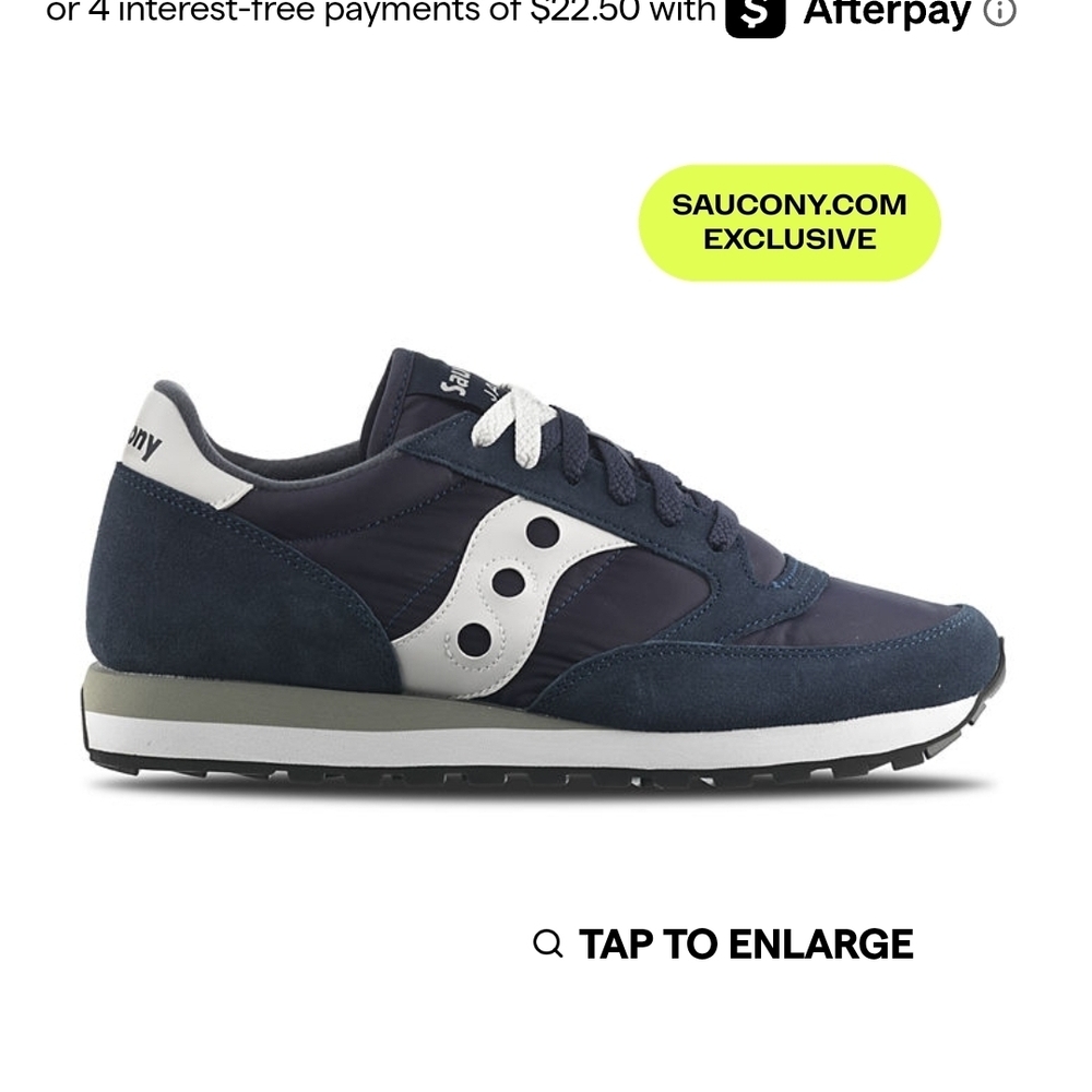 Saucony Men's 7 Womens 8.5 Jazz Original Dark Blue and White Sneakers
